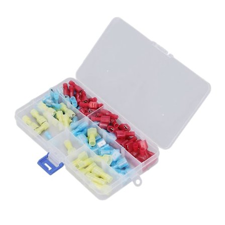100 stk. ledningskoblinger hann hun spade nylon hurtigkobling elektrisk krymp kaldpressede terminaler sortimentssett