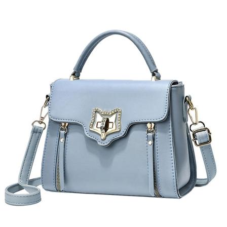 Liten håndveske for kvinner, dame monogram crossbody skulder veske blue