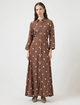 YAS Yassavanna Long Shirt Dress S. Noos - Brown - S