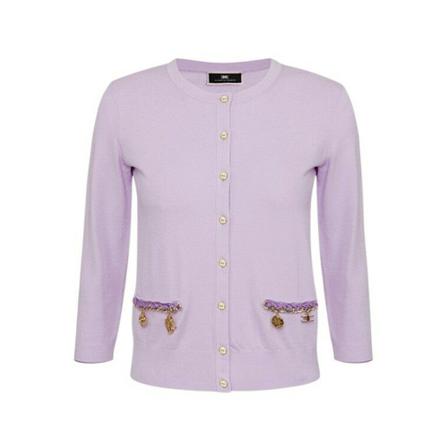 Elisabetta Franchi, Cardigan Fioletowy, Kobieta, Rozmiar: M