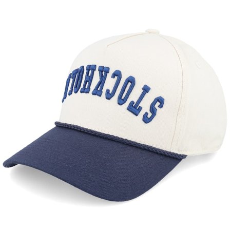 Iconic - Beis adjustable Gorra - Stockholm Upside Down 3d Rope Stone/Navy A-Frame Adjustable @ Hatstore