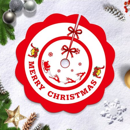 1 st 120 cm röd-vit julgransmatta, julgransdekoration,