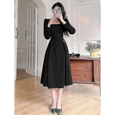 Elegante festkjoler til kvinder 2023 Dame Forår Pufærme Prom Afslappet Lang Kjole Koreansk Mode Dame Aftenkjole