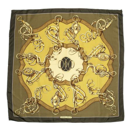 Hermès Vintage, Pre-owned Scarf Groen, Dames, Maat:ONE Size