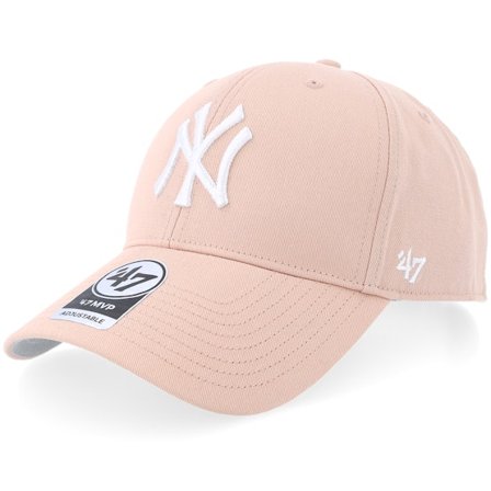 47 Brand - Rosado adjustable Gorra - New York Yankees Raised Basic Mvp Dusty Mauve Adjustable @ Hatstore