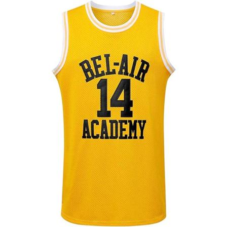 14 Fresh Prince of Bel Air College, herre basketball-trøye gul—S