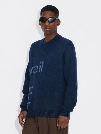 Holzweiler - Haza Logo Crewneck Sweater - Blue mix - Mens - Extra Large