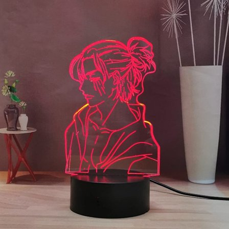 Eren Yeager-lampa, Animefigur 3D-nattlampa, Levi LED-lampa
