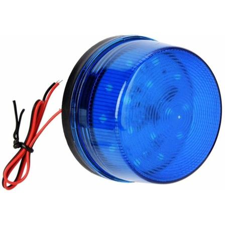 (Blå) 12V alarmsignal, blåt LED-strobe-fyrtårnsalarm blinkende lys uden lyd, eksplosionssikker, støvtæt, kan bruges i naturen