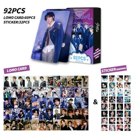 92 kpl kannustuskortteja Straykids uusi albumi kaksipuoliset pienet kortit LOMO-kortit Laatikollinen valokuvakortteja
