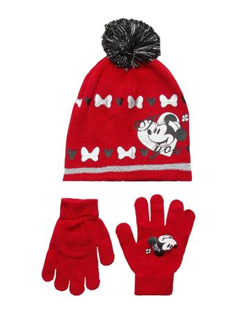 Set 2 Pcs Hat & Gloves Red Disney