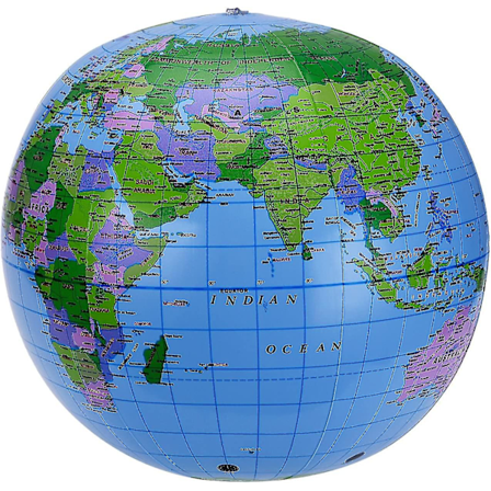 8 stk PVC oppblåsbare globus oppblåsbar jordklode ballglobus for strandlek eller undervisning, 16 tommerBY