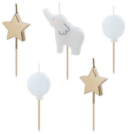 Kakelys Elefant & Stjerner 5-pakning