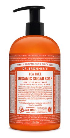 Dr. Bronner's Organic Sugar Soap Tea Tree 710 ml, Skincare, Kropspleje, Bodyshampoo