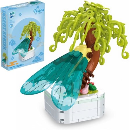 Julgåvor för barn 2024, Insekter med blommor Byggklossar, Fjäril Blomma Byggklossar, DIY Kreativ Bygg (Svalstjärtsfjäril)