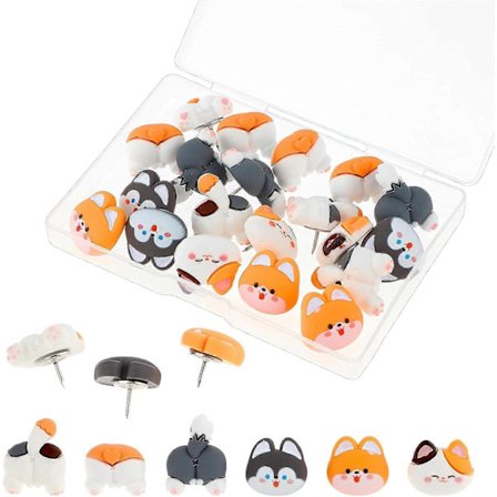 20 stk. Søde nåle Dyr Corgi Kat Nåle Dekorative tegnestifter til fotos Plakater Kort Æstetiske sjove nåle til korkplade Opslagstavle