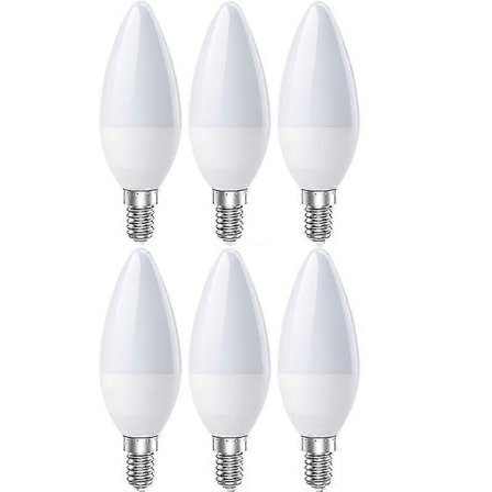 Utsökta E14 LED-lampor, LED E14-ljuslampa kallvit 6500K, 5w 600 lumen, motsvarande 60W halogenlampor, 240 graders spridningsvinkel, ej dimbar