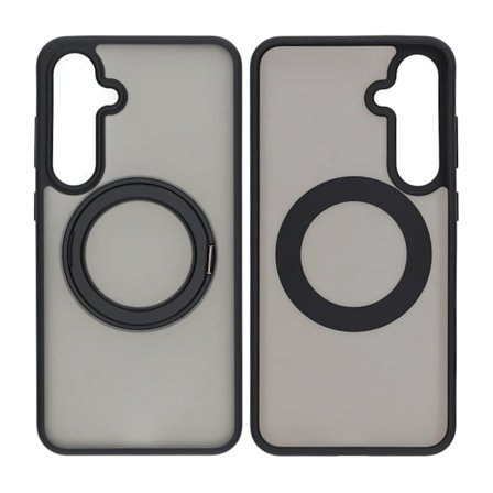 Matte case 360 rotating bracket Mobile Phone Case For Samsung S24 Plus Black