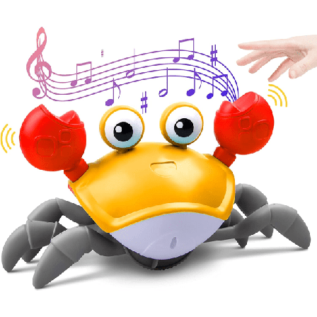 Crawling Crab Baby Med Musik Och Led Light Up-orange