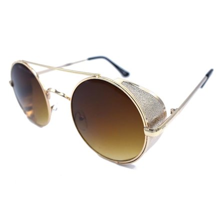 Fame runde solbriller - Sølv/brune