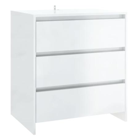 Vidaxl Skänk Vit Högglans 70x41x75 Cm Spånskiva Vit