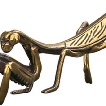 Kobber Bedende Mantis Feng Shui Messing Statue Hageskulptur for Hage KLB