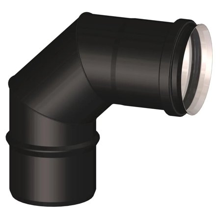 Curva 90° M/F diam. 100 mm per scarico fumi stufa a pellet e caldaia a pellet
