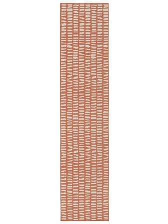 Indoor/Outdoor Rug Washable Small Ray - Rust Red/White 80X300 Modern Style