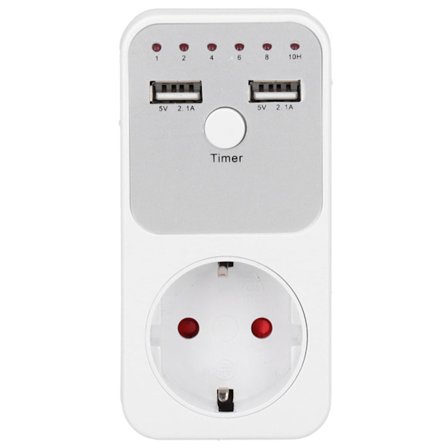 180~260V USB Smart Digital Nedtællingstimer Stikkontakt til Computer Telefon Oplader