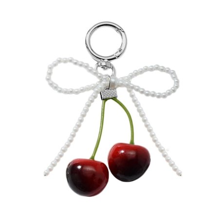 Rosett Hjärta Nyckelring Väskberlock Faux Pärla Rosett Nyckelringar Nyckelring T5E3 O1S2