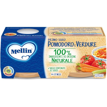 Mellin Primo Sugo Pomodoro Verdure 8M+ 2x80g