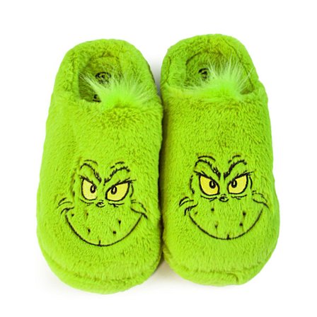 Grinch Unisex Vuxen Ansiktsfårfällstofflor 7–8 Grön