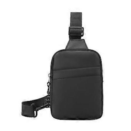 Fashionabla Herr Bröstväska Axelremsväska Ryggsäck Reseryggsäck Crossbody Väska Ryggsäck Herr Vandringsväska för Löpning Promenader (Svart)