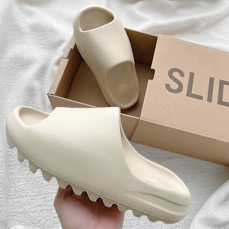 Sommar Yzy Slides Andningsbara Svala Strandsandaler Flip Flops Fiskmuns Tofflor Lättvikts Benvit Plus Storlek 35-4