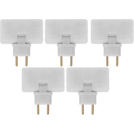 5 STK Flad Stik Trådløs Stik Konverter 180 Graders Rotation 1 til 3 EU Stik Adapter 110-250V til Placering Bag Møbler.