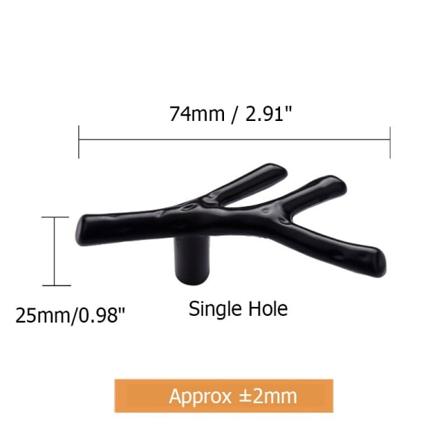 Mote Tregren Møbelhåndtak 96 mm 128 mm Svart Sølv Bronse Kjøkkenskap Håndtak Skuffeknapper Black Single Hole