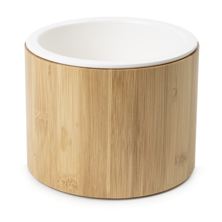 Selected by ZOO - Matbolle Bambus Ergo Hvit L 800ml 17x12cm - Hund - Matplass & vannautomater for hund - Matskåler og vannskåler - ZOO.no