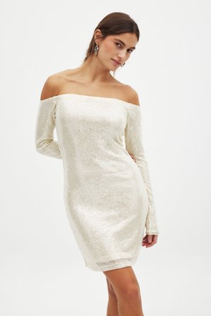 NA-KD - Off shoulder-minikjole - Festkjoler - Offwhite - XL