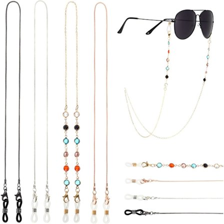 4 stk. Brillekæde Solbriller Brillekæde Halskæde Hovedbånd