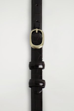 COS Femme Ceinture Fine Effet Croco En Cuir in Marron