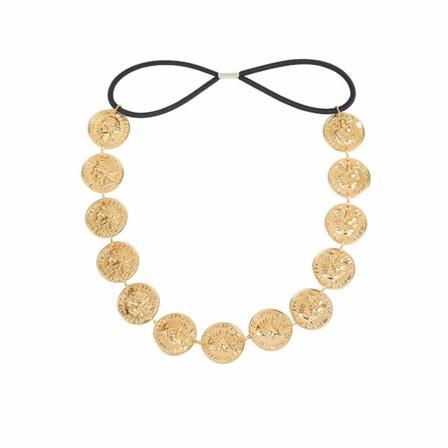 Elastisk flapper hodekjede hår gullmynt pannebånd skive hodeplagg sirkel 1920-tallet hårtilbehør for kvinner og jenter