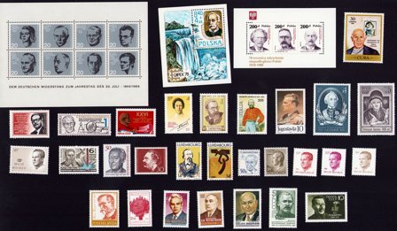 Berømte personer - Frimærkepakke - Postfrisk