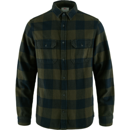 Fjällräven Övik Heavy Flannel Shirt M Deep Forest-Dark Navy