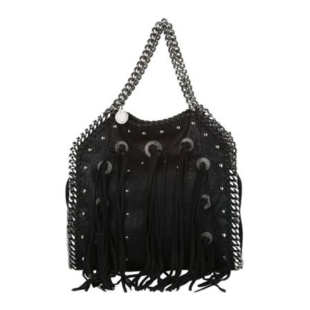 Stella McCartney Pre-owned, Pre-owned Falabella Fringe Satchel Zwart, Dames, Maat:ONE Size