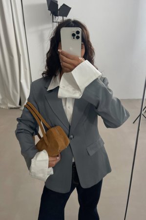 NA-KD Fitted Blazer - Skræddersyet blazer - Grå - EU 44