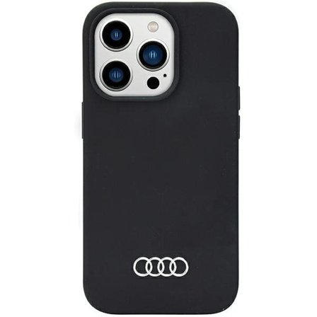 Audi silikonfodral iPhone 14 Pro 6,1" svart/svart hårddisk AU-LSRIP14P-Q3/D1-BK