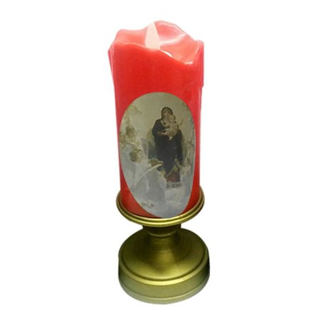 Kristus LED Lys Hellige Katolske Figur Jesus Fyrfadslys Lampe Ornament