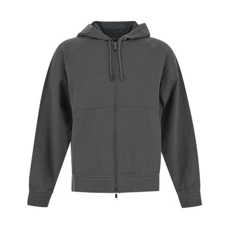 Z Zegna, Grey Basic Hoodie Szary, Mężczyzna, Rozmiar: M