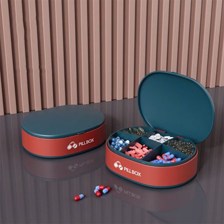 Pills Box Pill Dispenser Box BLÅ