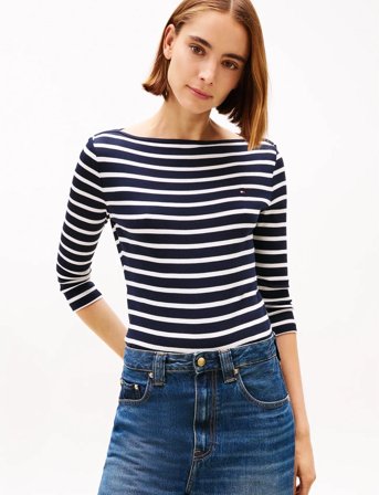 Tommy Hilfiger New Cody Slim Boat-Nk 3/4Slv - Black - S